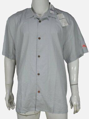 Tommy Bahama NFL Fan Camp Button-up Shirt 2XL Island Zone short sleeve Gray NWT